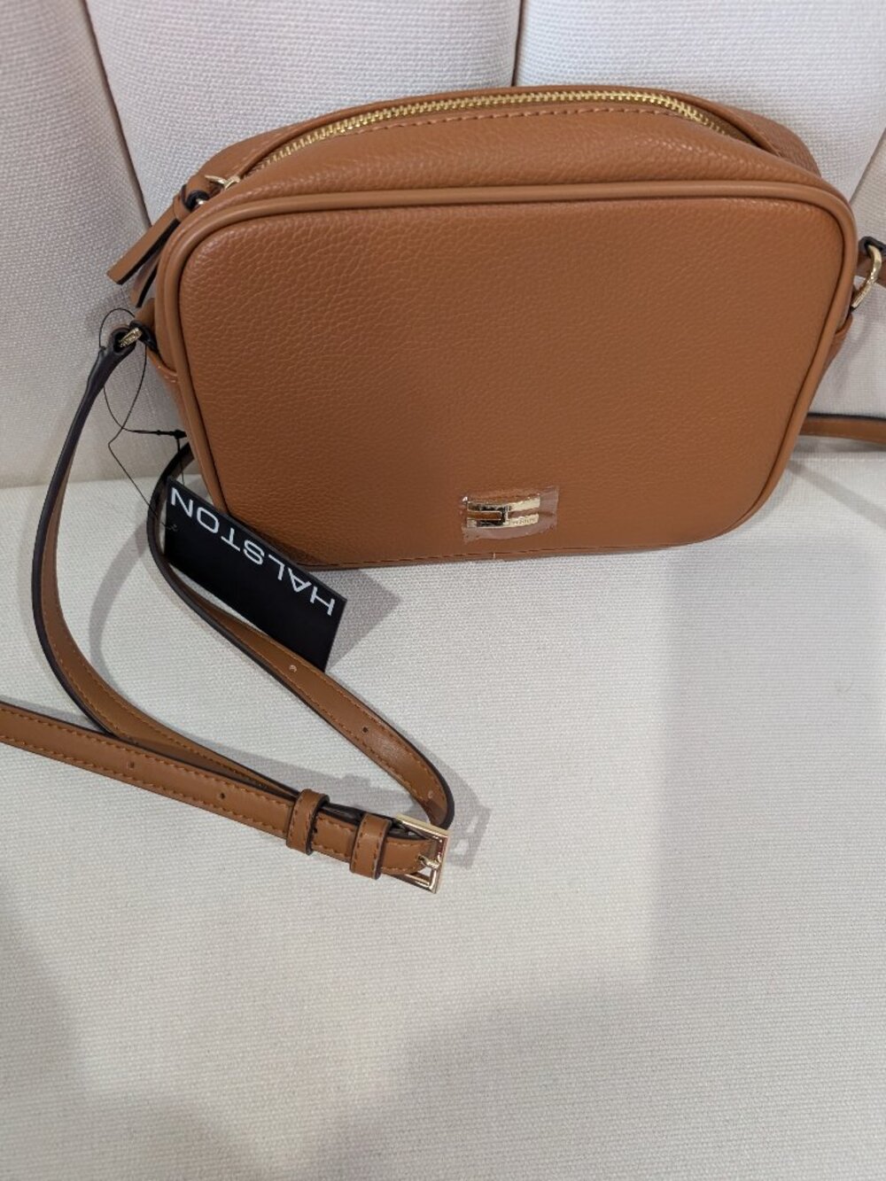Halston brown crossbody women's bag purse classic style